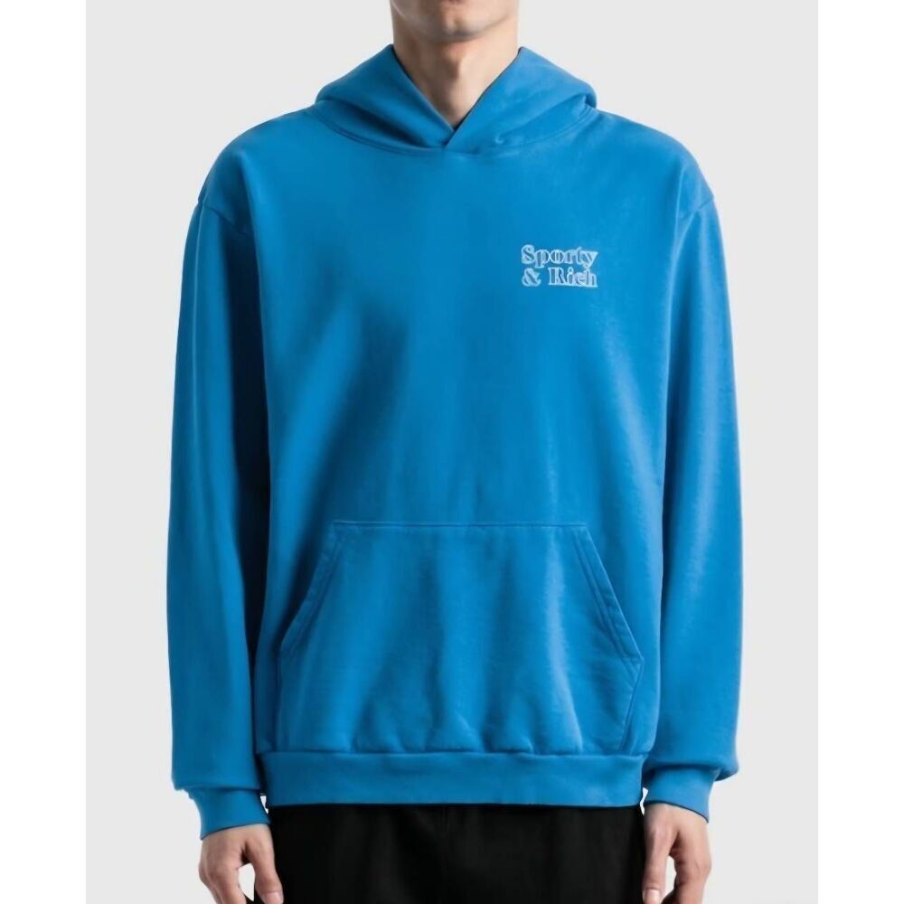 Sporty & Rich Fun Logo Hoodie 'OceanBlue/White sz XS